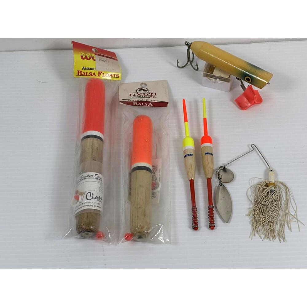 2 New In Package VTG  Wazp Large Floating Fishing Bobbers Lures Hooks Tackle Lot